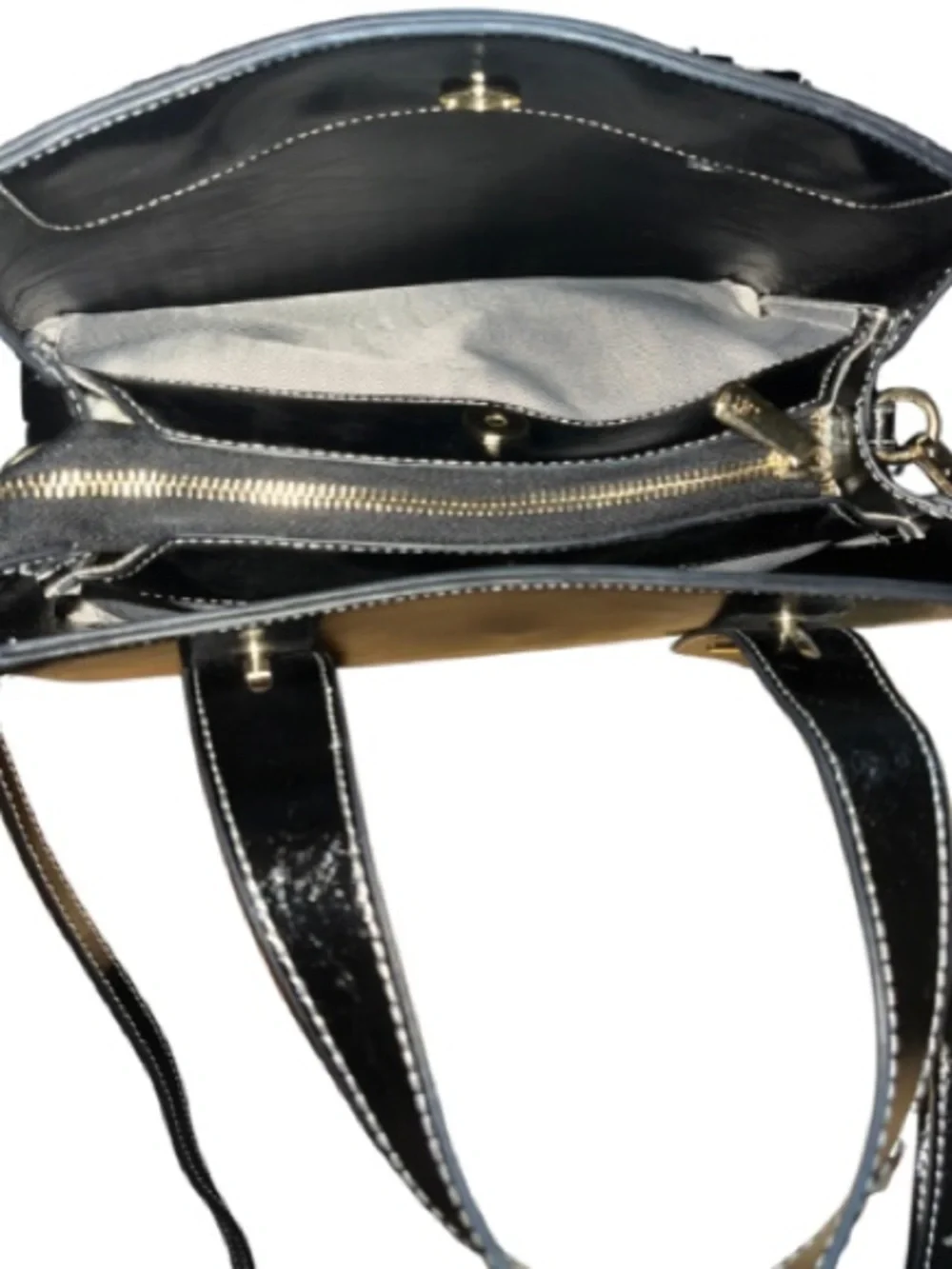 ✨LAORENTOU Black Genuine Leather Structured Satchel Crossbody Bag.- Like New✨